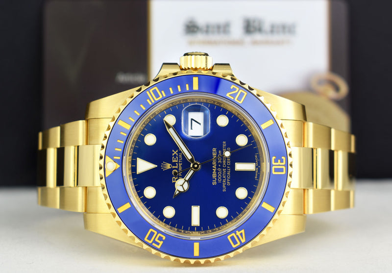 ROLEX 18kt Gold Submariner Blue Dial Model 116618LB