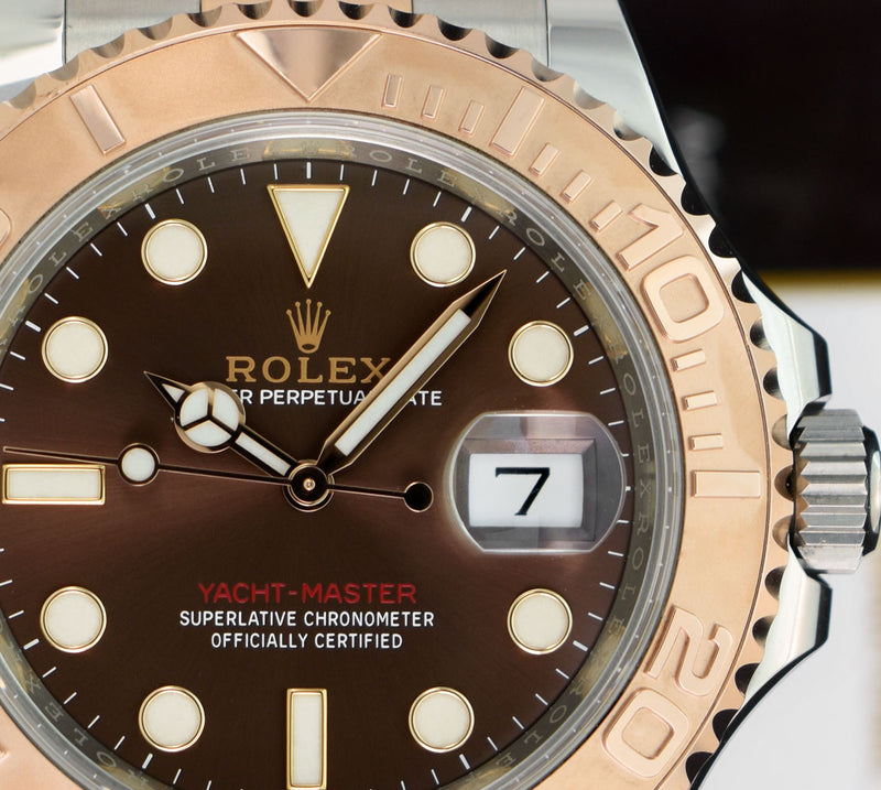 ROLEX 18kt Rose Gold & Stainless Steel Yachtmaster Chocolate Dial Model 116621