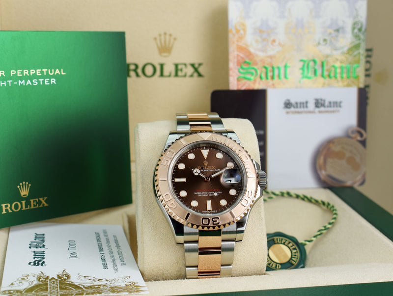 ROLEX 18kt Rose Gold & Stainless Steel Yachtmaster Chocolate Dial Model 116621