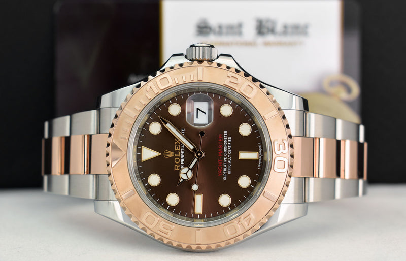 ROLEX 18kt Rose Gold & Stainless Steel Yachtmaster Chocolate Dial Model 116621