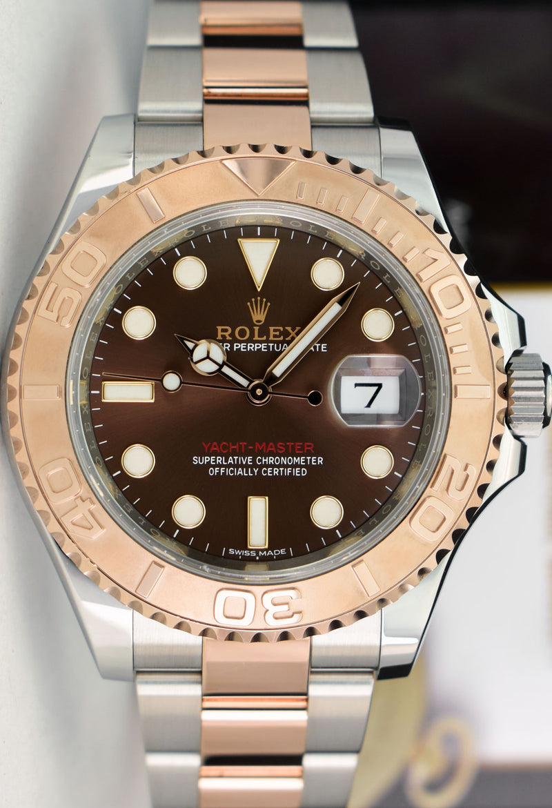 ROLEX 18kt Rose Gold & Stainless Steel Yachtmaster Chocolate Dial Model 116621