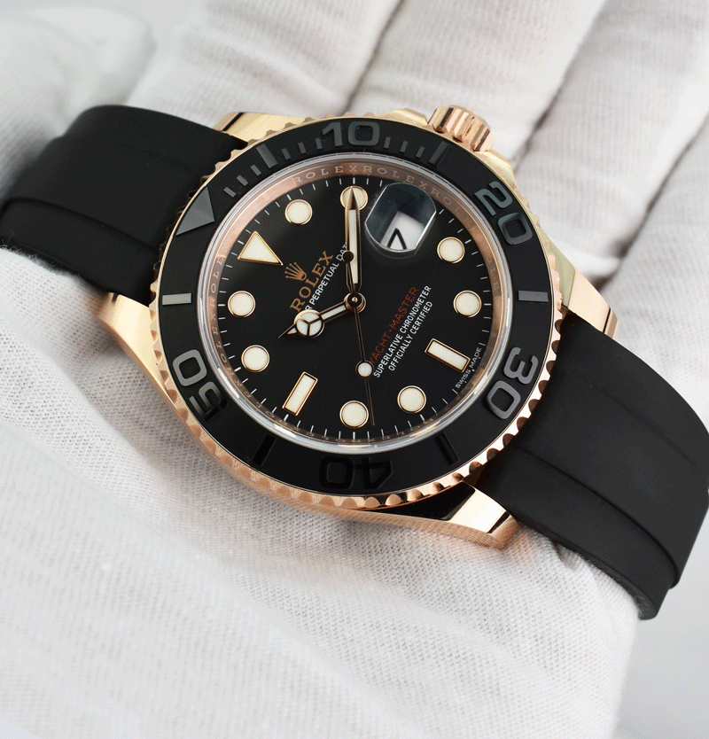 Rolex yacht master hot sale rose gold rubber strap