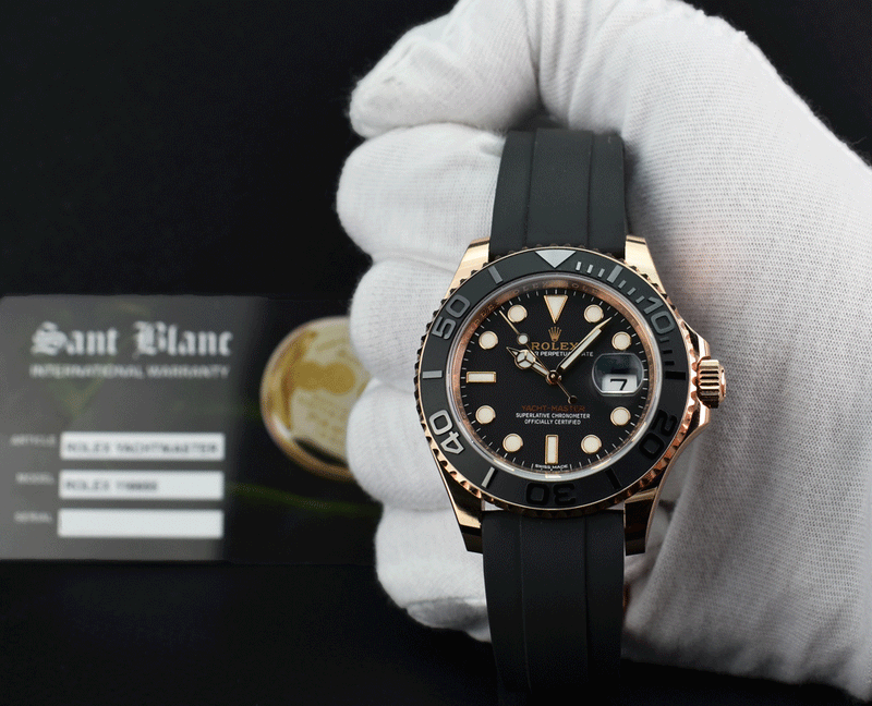 Yachtmaster rose 2025 gold oysterflex