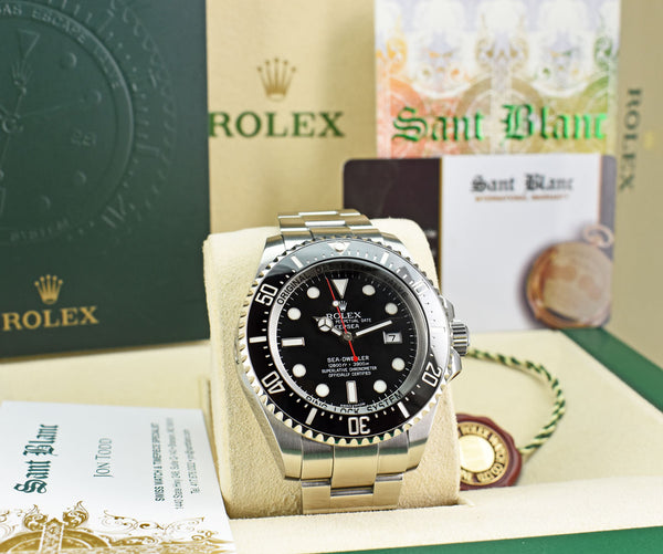 ROLEX Stainless Steel Deepsea SeaDweller Black Dial Red Hand Box & Card Model 116660