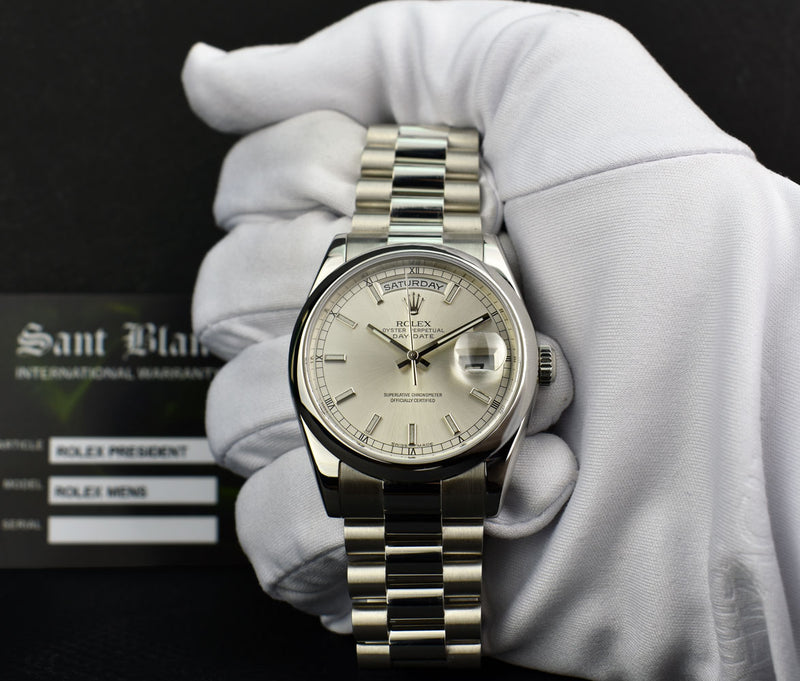 Presidential rolex silver hotsell