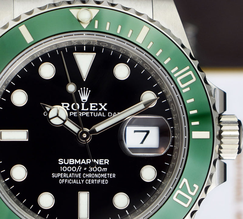 Rolex Submariner 41 Black Dial Kermit Green Bezel Automatic Chronomete –  WatchGuyNYC