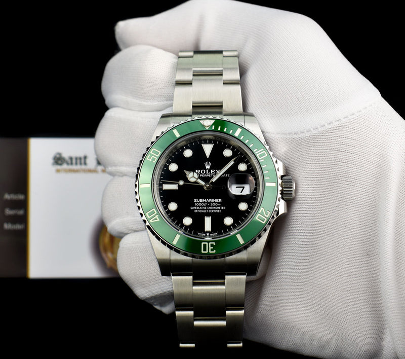 2021 Rolex Submariner 41mm Date GREEN KERMIT Oyster Ceramic Watch 1266