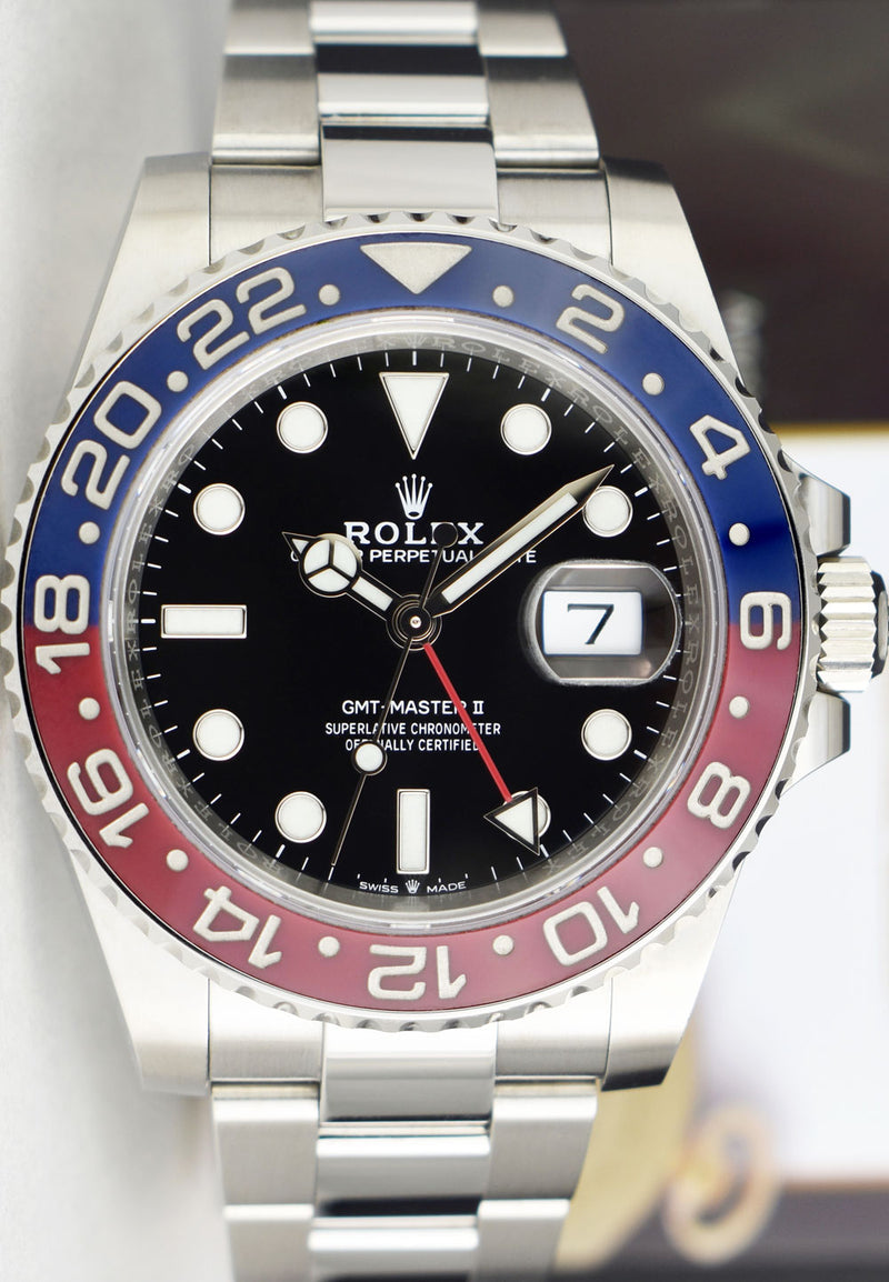 ROLEX 40mm Stainless Steel GMT Master II PEPSI Bezel Oyster 