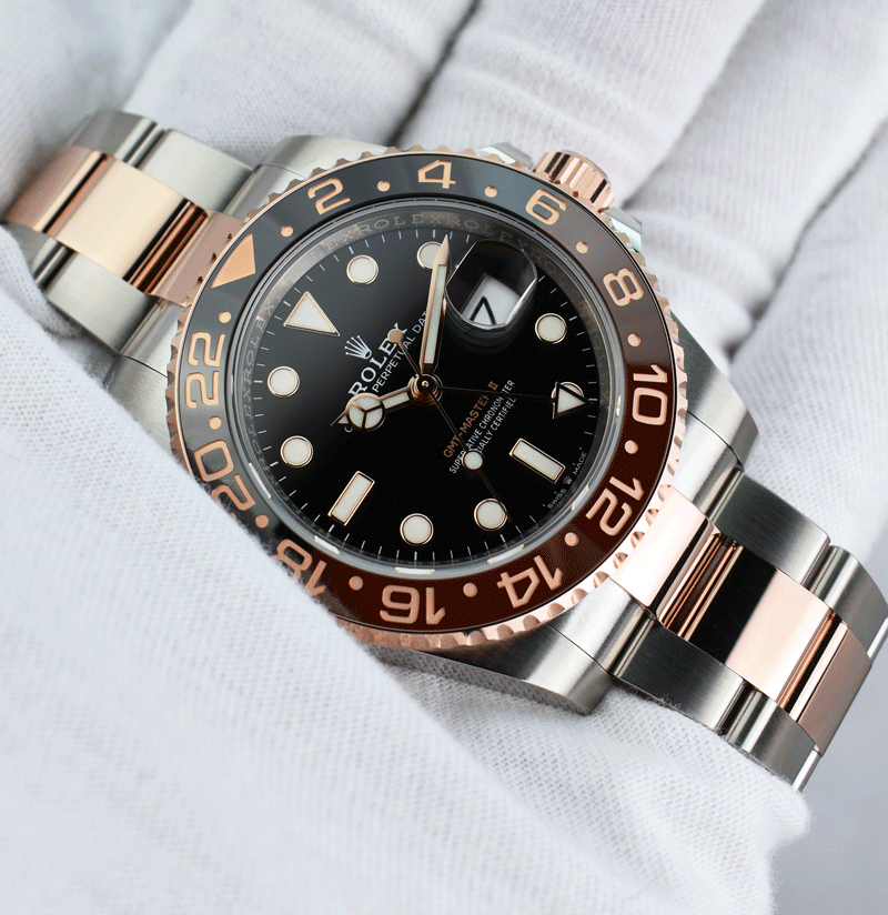 Gmt master ii rose 2025 gold steel