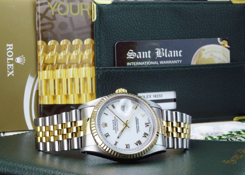 Rolex datejust gold white face hot sale