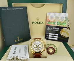 ROLEX 18kt Gold Zenith Daytona White Arabic Dial Model 16518