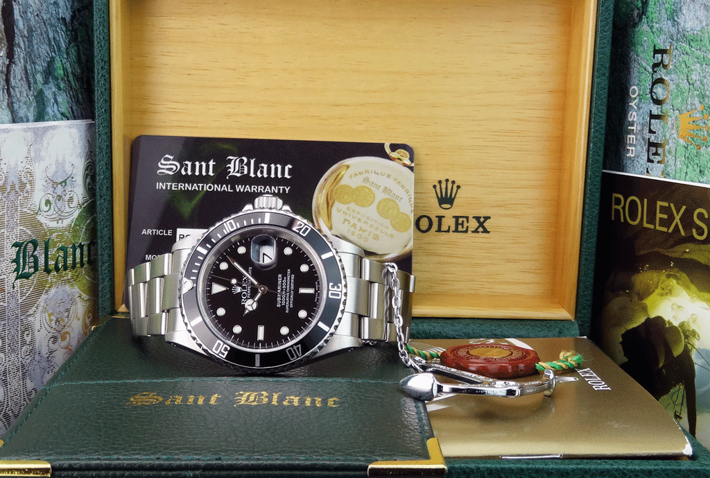 ROLEX Mens Stainless Steel Submariner Black Index Dial SEL Model