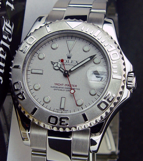 ROLEX 35mm Midsize Platinum & Stainless Steel Yachmaster Model 168622