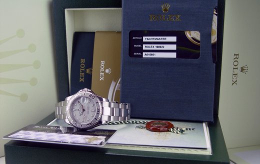 ROLEX 35mm Midsize Platinum Stainless Steel Yachmaster Model 168622