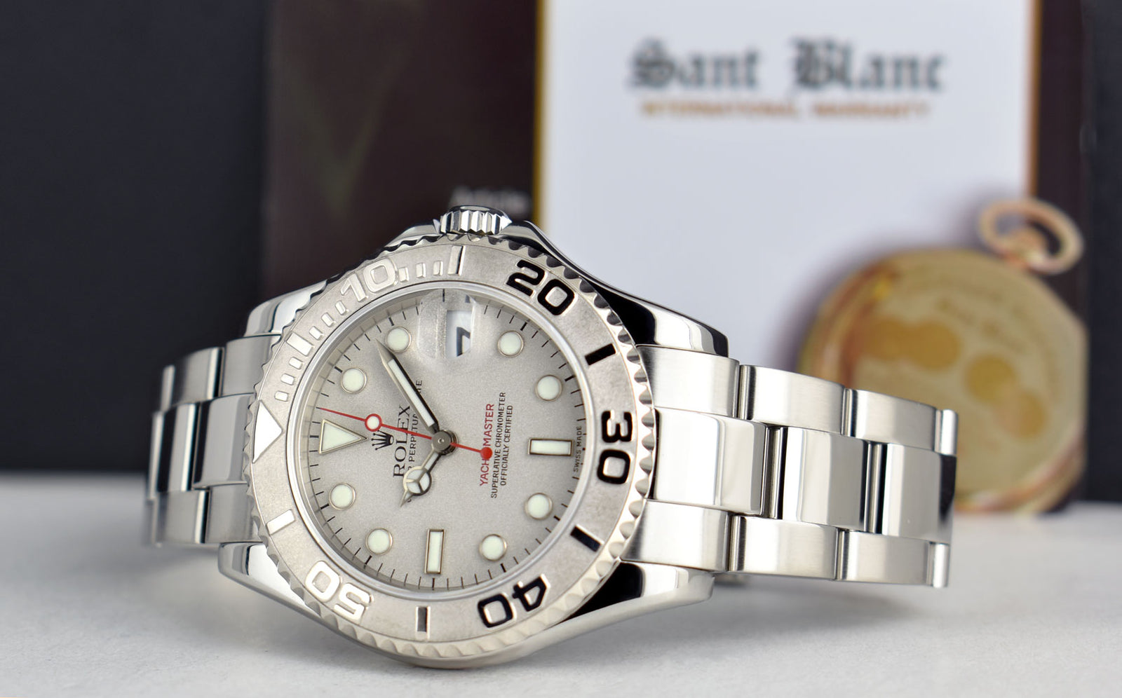 ROLEX Midsize 35mm Platinum & Stainless Steel Yachmaster Platinum