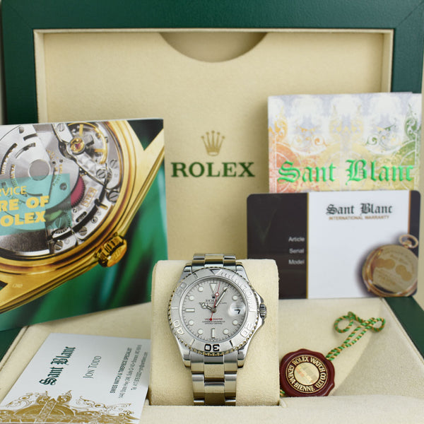 ROLEX Midsize 35mm Platinum & Stainless Steel Yachmaster Platinum