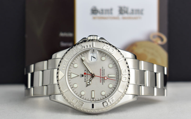 Stainless steel and platinum Rolex Yachtmaster 35mm midsize