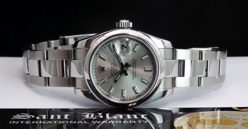 ROLEX  Ladies 26mm Stainless Steel DateJust Silver Index Dial Model 179160