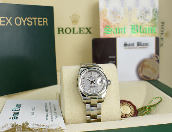 ROLEX Ladies Stainless Steel Datejust Mother of Pearl Gold Dust Diamond Dial Model 179160