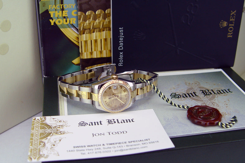 Rolex Datejust 18k Yellow Gold Factory Diamonds Ladies 26mm Watch