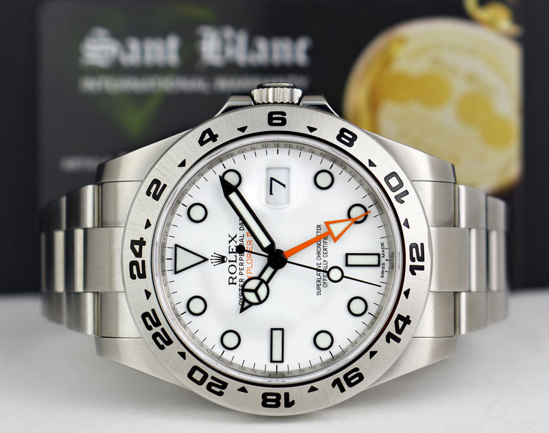 ROLEX 42mm Mens Stainless Steel Explorer II White Dial Model 216570