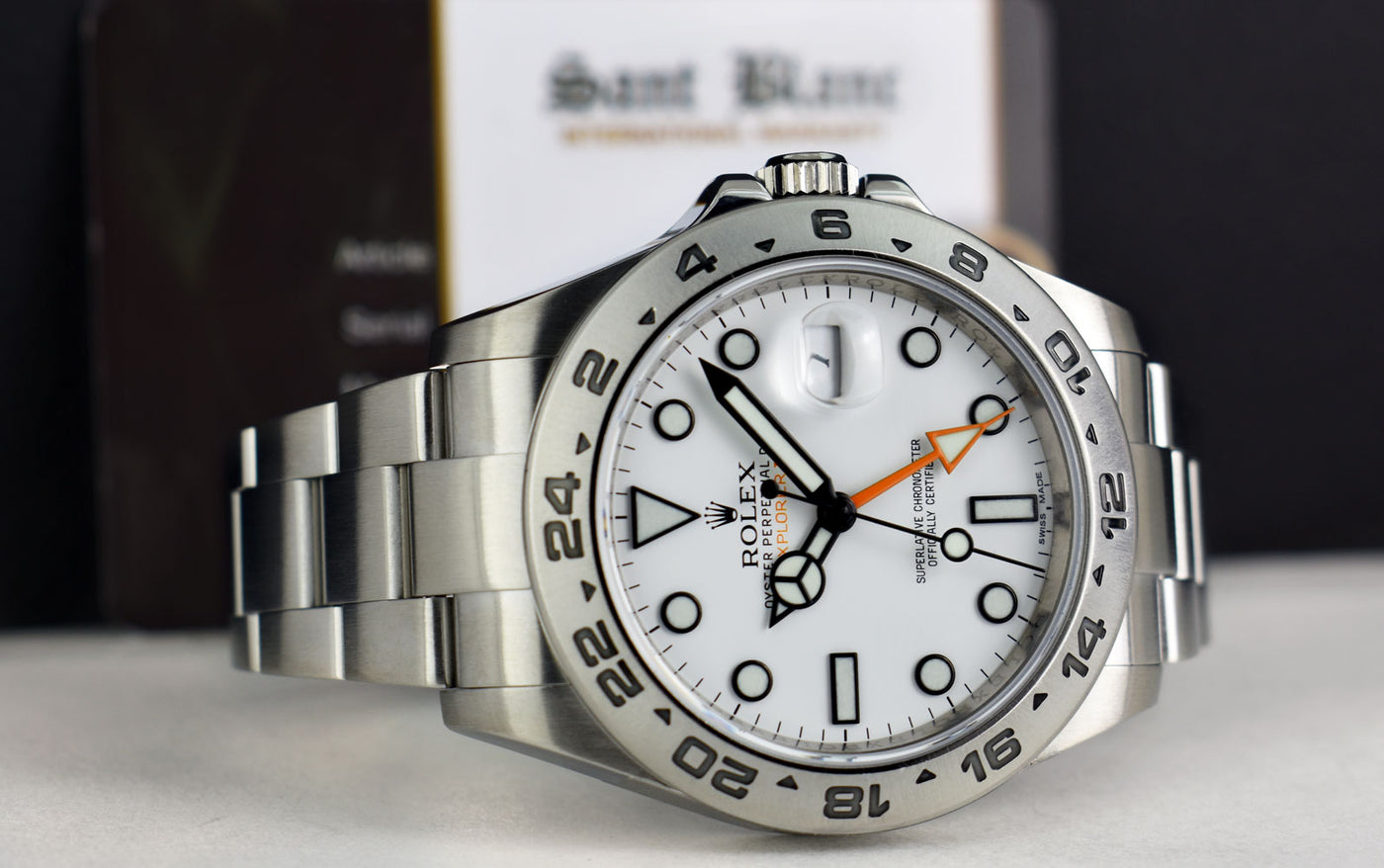 ROLEX Mens Stainless Steel Explorer II White Index Dial Model
