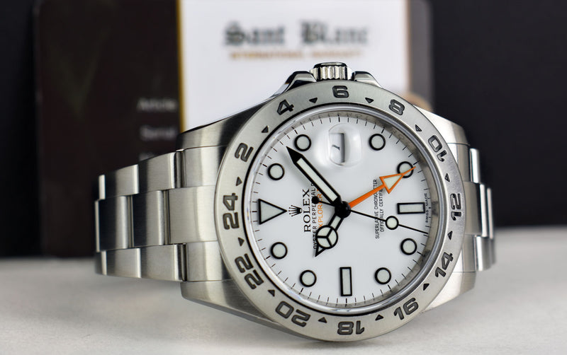 ROLEX Mens Stainless Steel Explorer II White Index Dial Model 216570