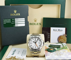 ROLEX Mens Stainless Steel Explorer II White Index Dial Model 216570