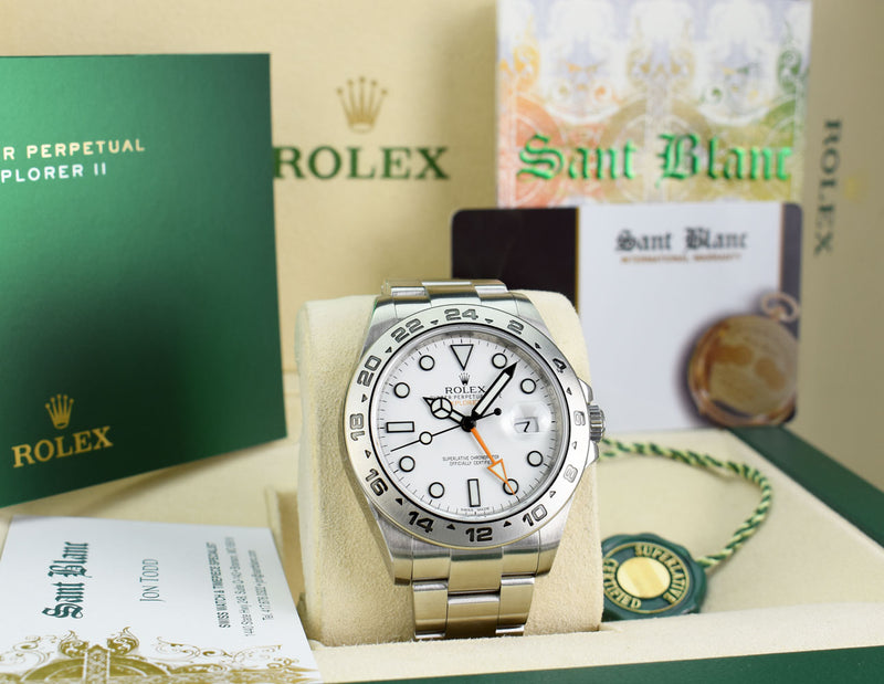 ROLEX Mens Stainless Steel Explorer II White Index Dial Model 216570