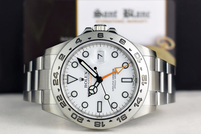 ROLEX Mens Stainless Steel Explorer II White Index Dial Model 216570