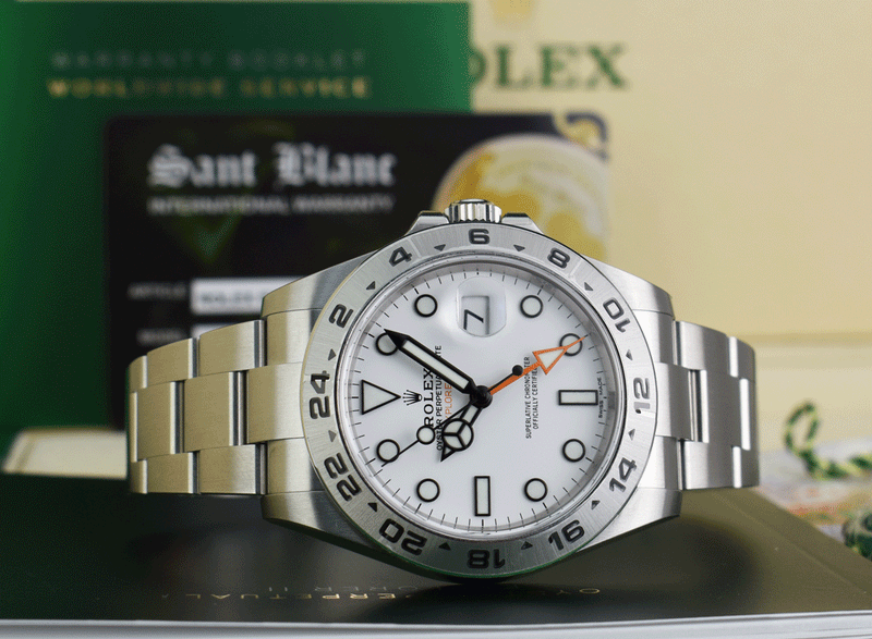ROLEX 42mm Stainless Steel Explorer II White Dial Model 216570