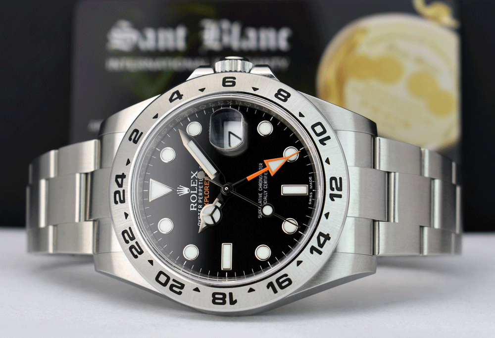 ROLEX 42mm Stainless Steel Explorer II Black Dial Model 216570