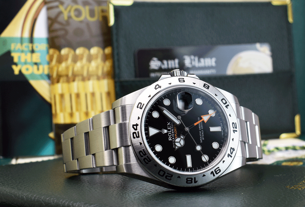 ROLEX 42mm Stainless Steel Explorer II Black Dial Model 216570
