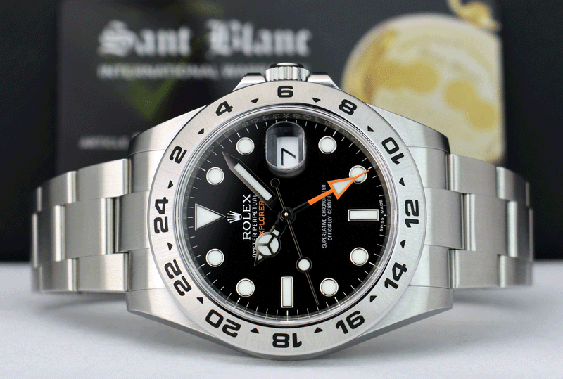 ROLEX 42mm Stainless Steel Explorer II Black Dial Model 216570