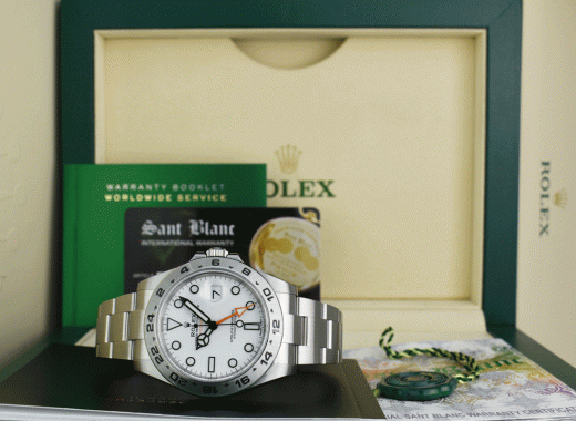 ROLEX 42mm Stainless Steel Explorer II POLAR White BOX & CARD 216570