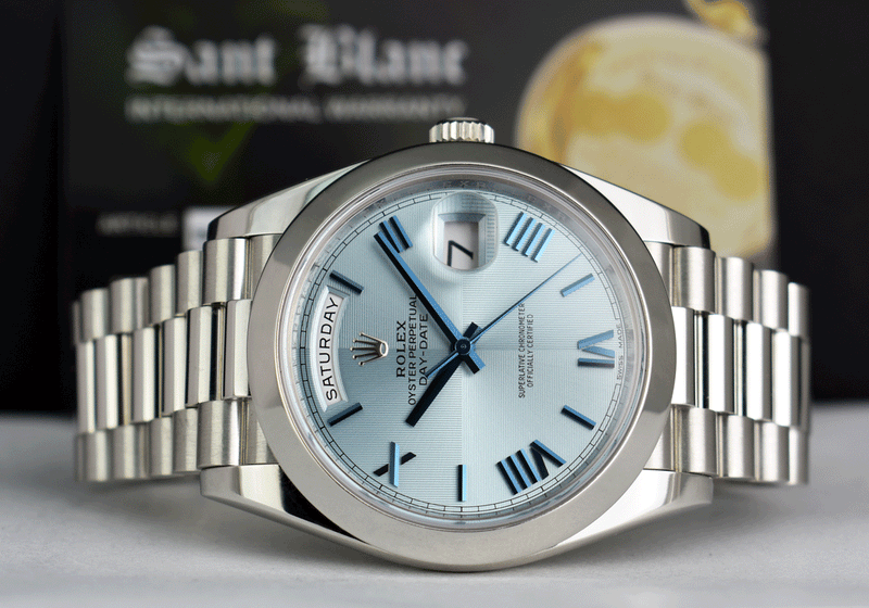 Rolex day date sales 40 platinum ice blue