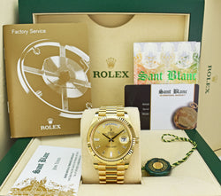 ROLEX 18kt Gold President Day Date 40 Champagne Diamond Dial Model 228238