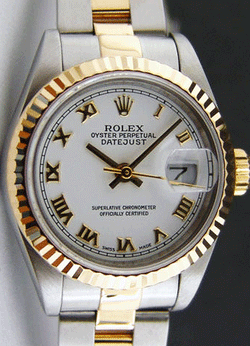 26mm Rolex 18k Yellow Gold Oyster Perpetual Datejust Watch.
