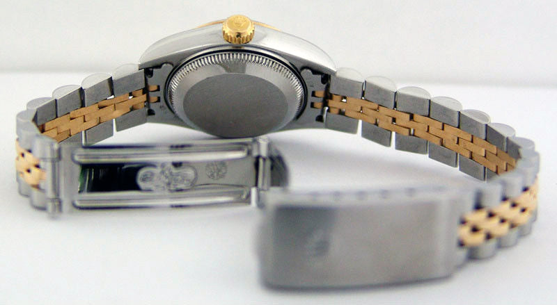 ROLEX Ladies 26mm 18kt Gold & Stainless DateJust Black Jubilee Arabic Dial Model 79173