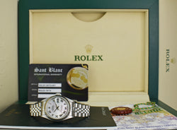 ROLEX Ladies 18kt White Gold & Stainless Steel DateJust MOP Roman Dial Model 79174
