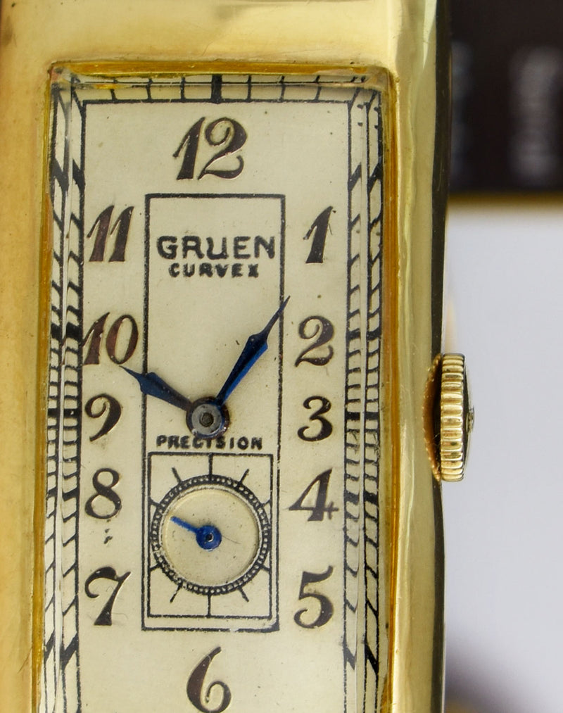 Gruen curvex precision 14k hotsell gold watch