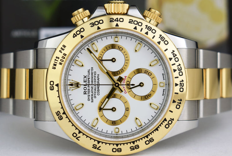 ROLEX 18kt Gold & Stainless Steel Daytona White Index Dial Model 116503