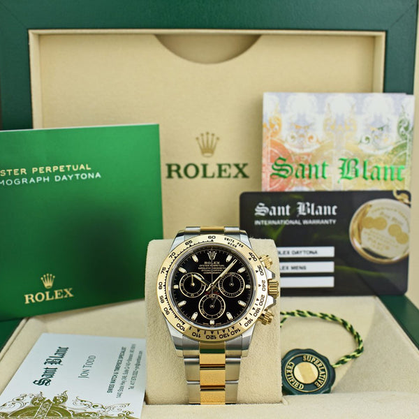 ROLEX 40mm Gold & Stainless Steel DAYTONA Black Index 116503