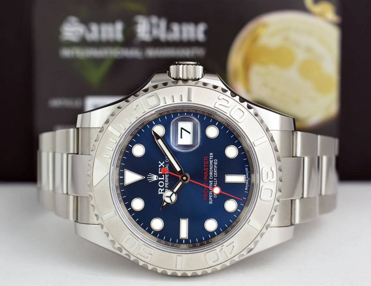 Rolex Platinum & Stainless Steel Yachtmaster Blue Dial Model