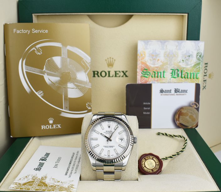 ROLEX 18kt White Gold & Stainless Steel DateJust II White Index Dial 116334