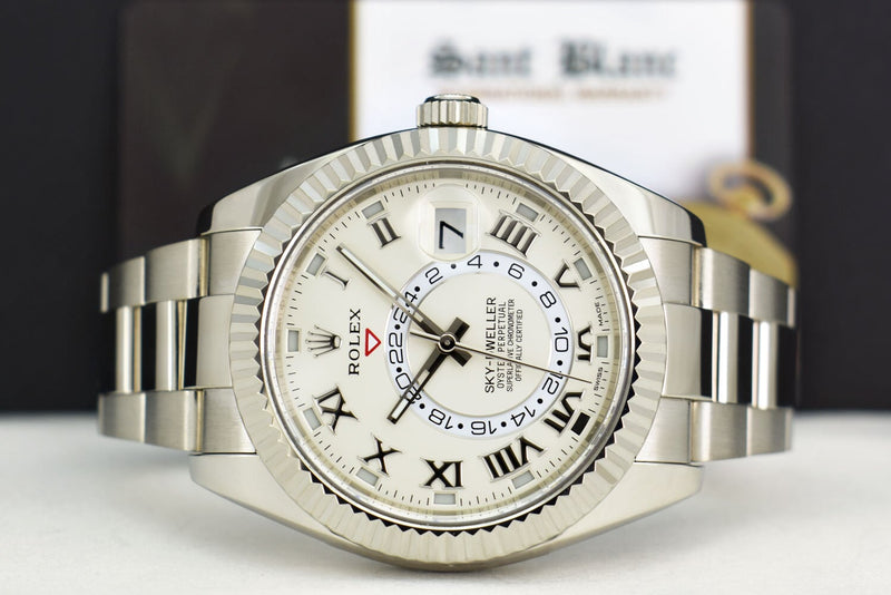 ROLEX  18kt White Gold Sky Dweller Ivory Roman Annual Calendar 326939