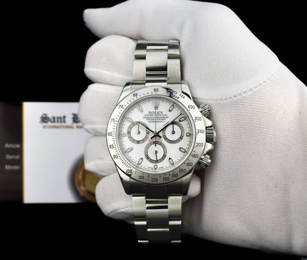 ROLEX - Vintage 40mm Mens Stainless Steel DAYTONA White Dial 116520