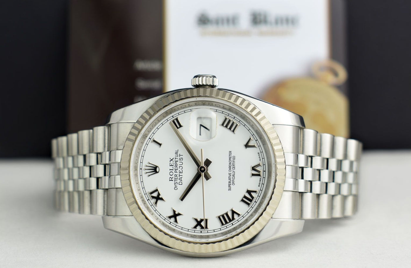 116234 white dial best sale