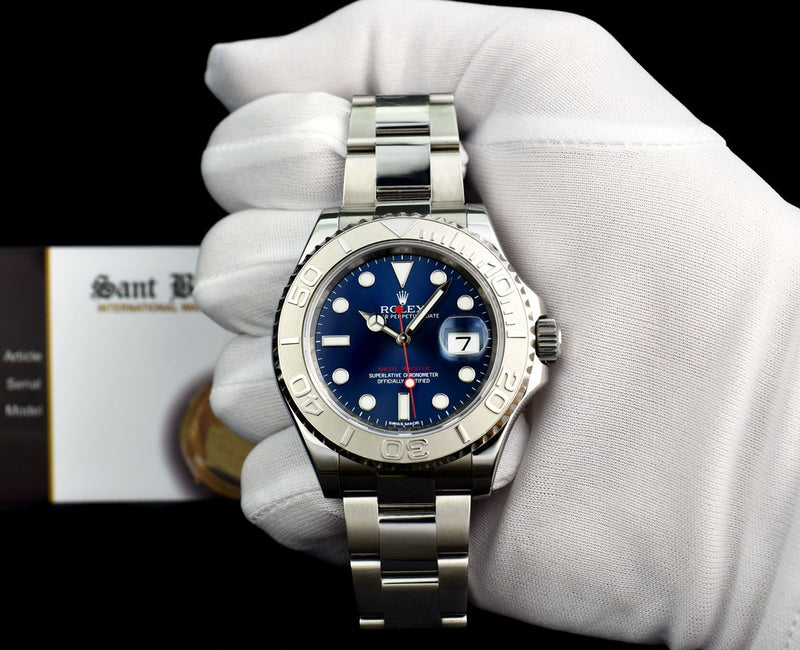 Rolex Platinum & Stainless Steel Yachtmaster 40 Blue Dial Model 116622