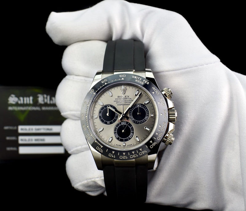 ROLEX - 18kt White Gold DAYTONA Oysterflex PANDA Full Set 116519LN